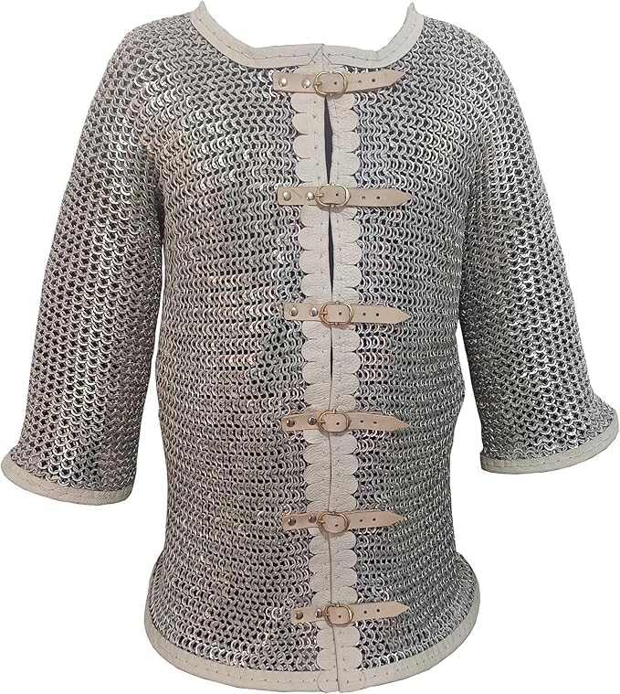 Medieval Aluminium Riveted Chainmail Shirt – Full Sleeve Armour