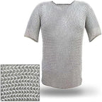 Authentic Medieval Chainmail Haubergeon – Long Warrior Armor Shirt for Renaissance Reenactments