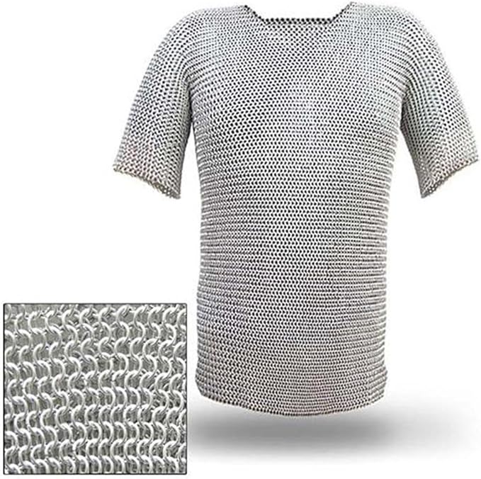 Authentic Medieval Chainmail Haubergeon – Long Warrior Armor Shirt for Renaissance Reenactments