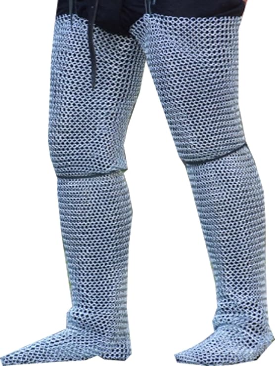 Medieval Knight Chainmail Chausses Leg Armour Pair