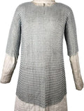 Authentic Medieval Chainmail Haubergeon – Long Warrior Armor Shirt for Renaissance Reenactments